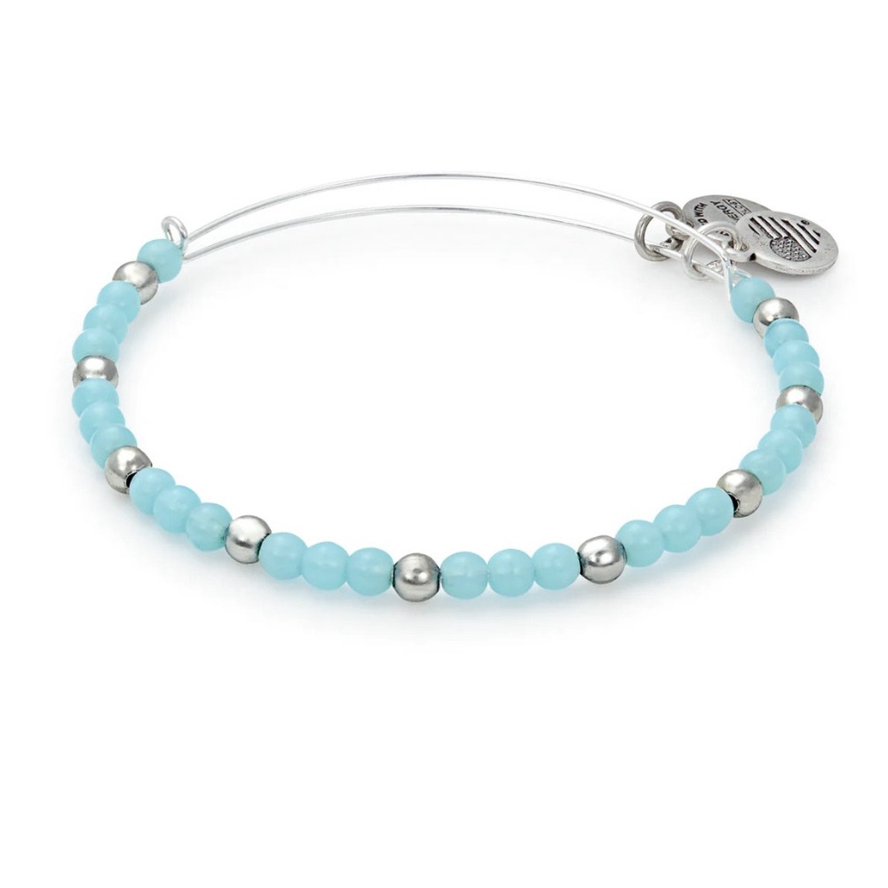 Alex and Ani - Bluebell Beaded w/Rafaelian Silver Beads Bracelet Bangle